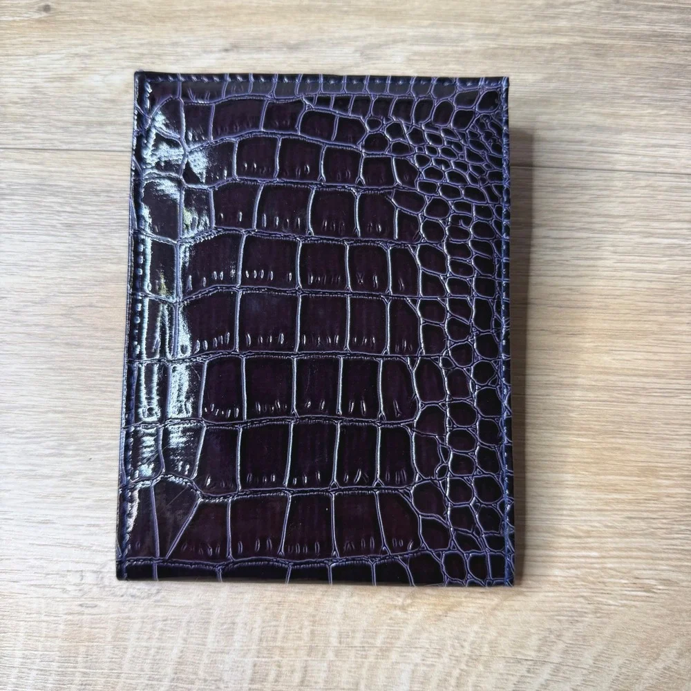 SeneGence International Blue‎ Purple Crocodile Bow Travel Vanity Folding Mirror